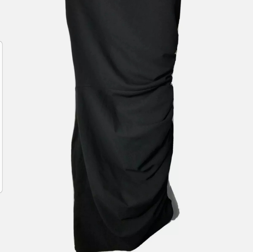 Zara Black Ruched Sides Sleeveless Bodycon Mini Dress Size XS - Picture 7 of 14